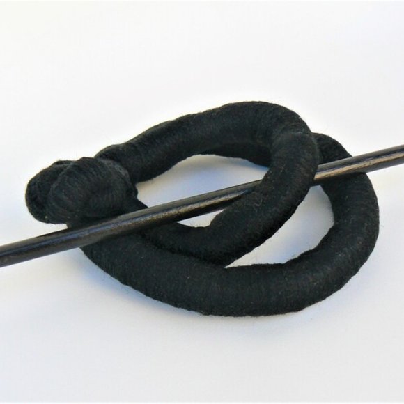 Ponytail holder, Stick slide fork, Total Black hair clip, Statement shawl brooch - Picture 2 of 4